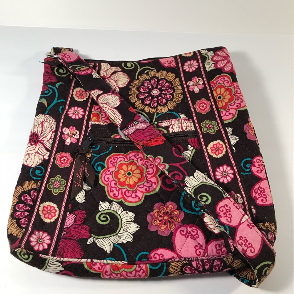 Vera Bradley Mod Floral Pink Vintage Hipster Crossbody